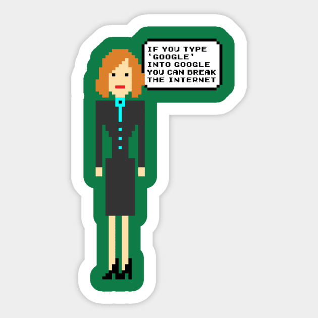 Pixel Jen - the IT Crowd Sticker by KYi